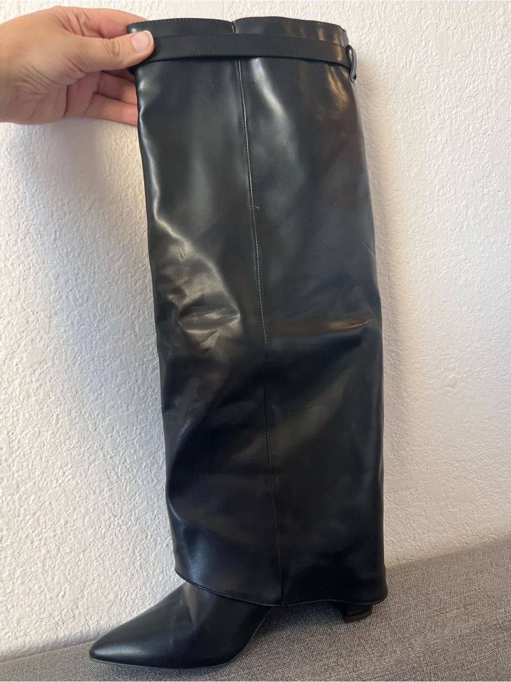 Berness Paislee Skirted Knee High Boot Black 6.5